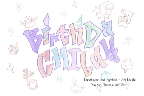 Birthday Child Font for Editorial Design